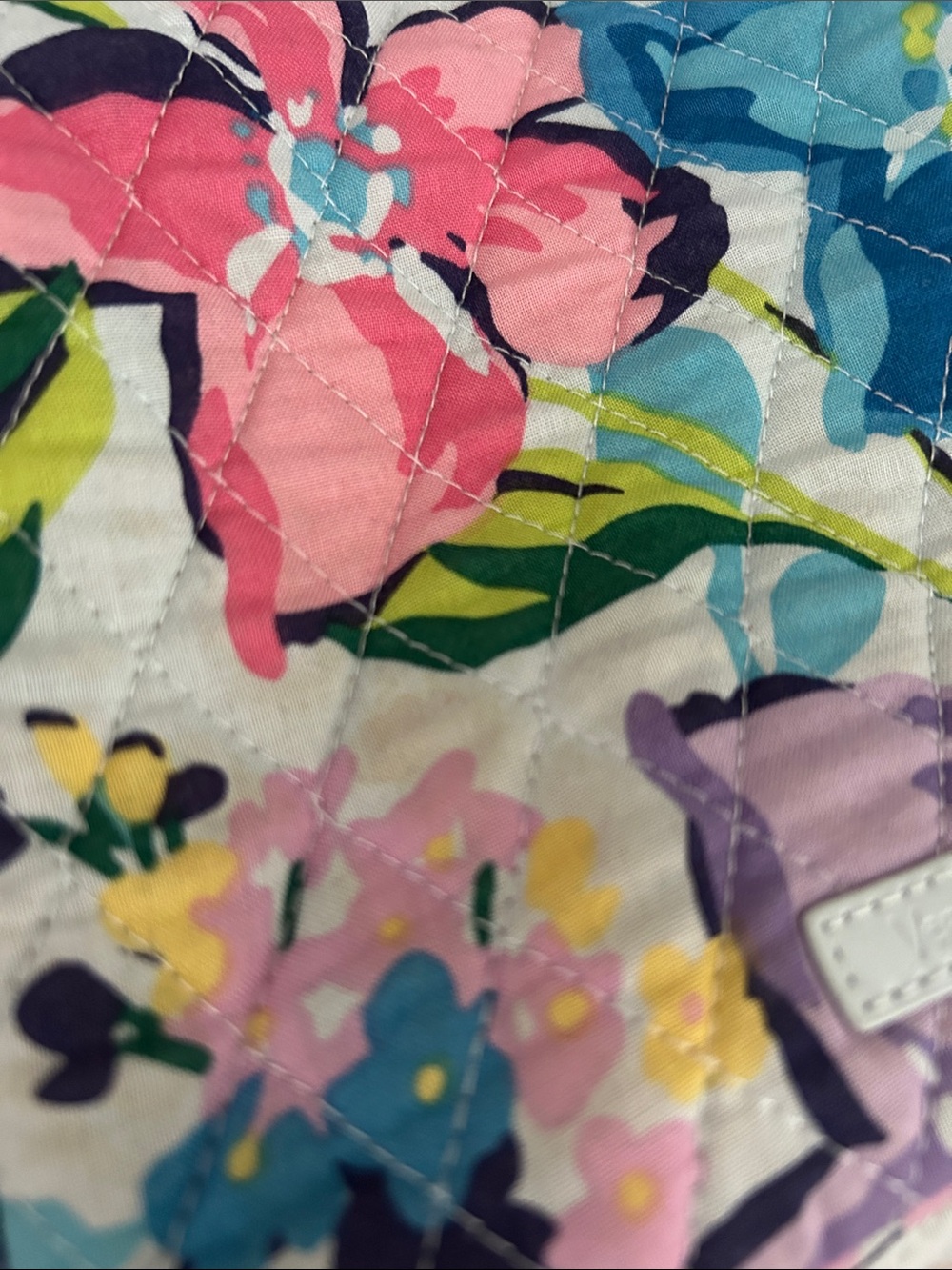 Vera Bradley Quilted Floral Lunch Tote in Purple, Pink, Blue & Green - Picture 7 of 9